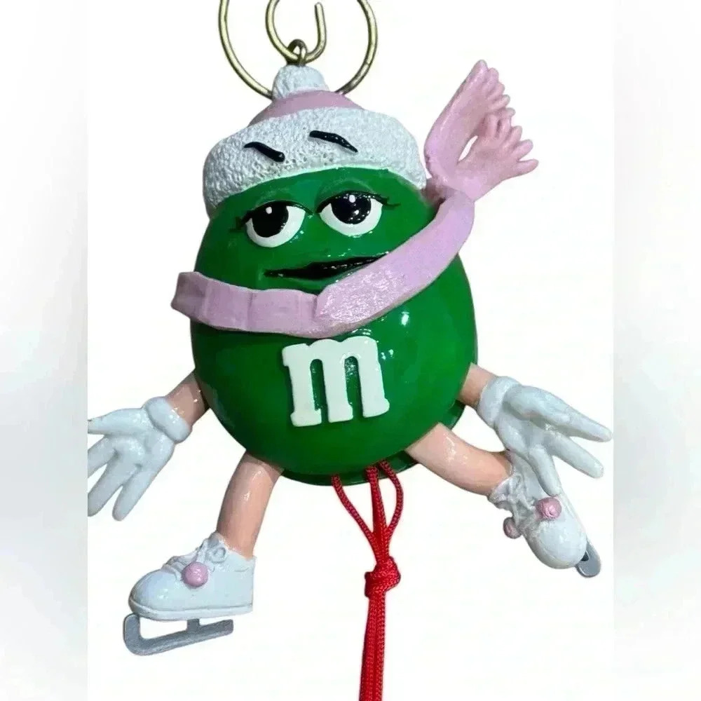 M&M Miss Green On Ice Skates Christmas Holiday Ornament